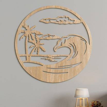 Drevený obraz na stenu pláž-DREVTEX