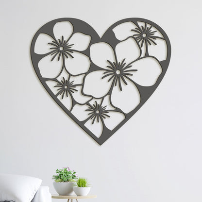 Drevený obraz Srdce plné kvetov-DREVTEX