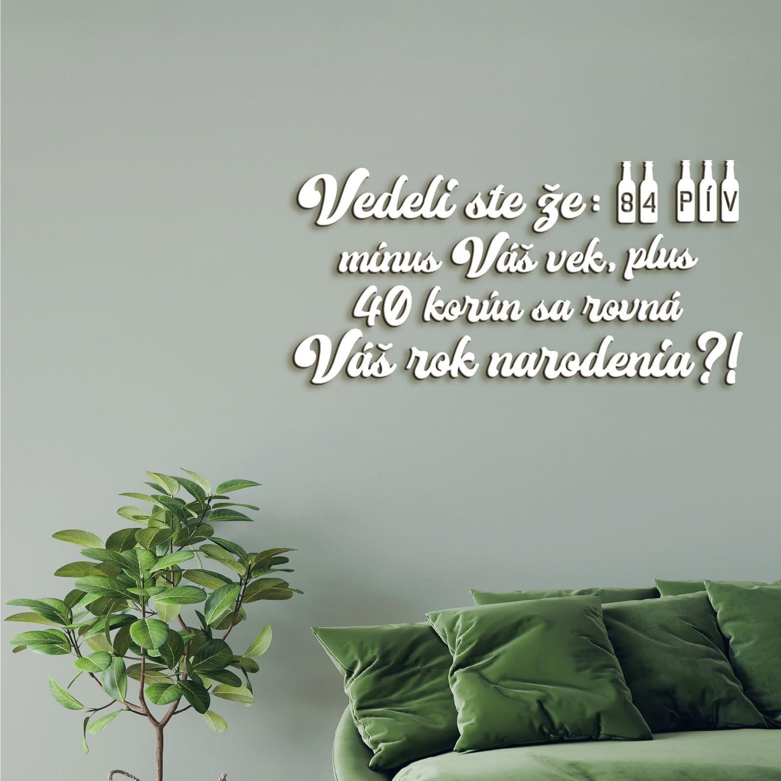 Vtipný drevený nápis na stenu PIVO-DREVTEX