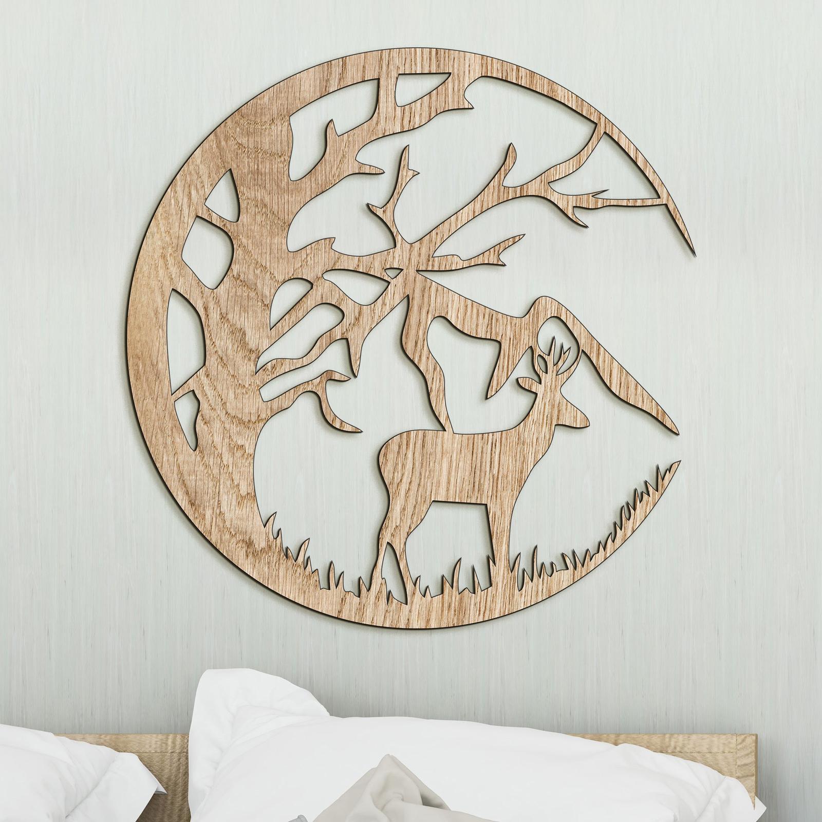 Drevená dekorácia s motívom Jeleňa-DREVTEX