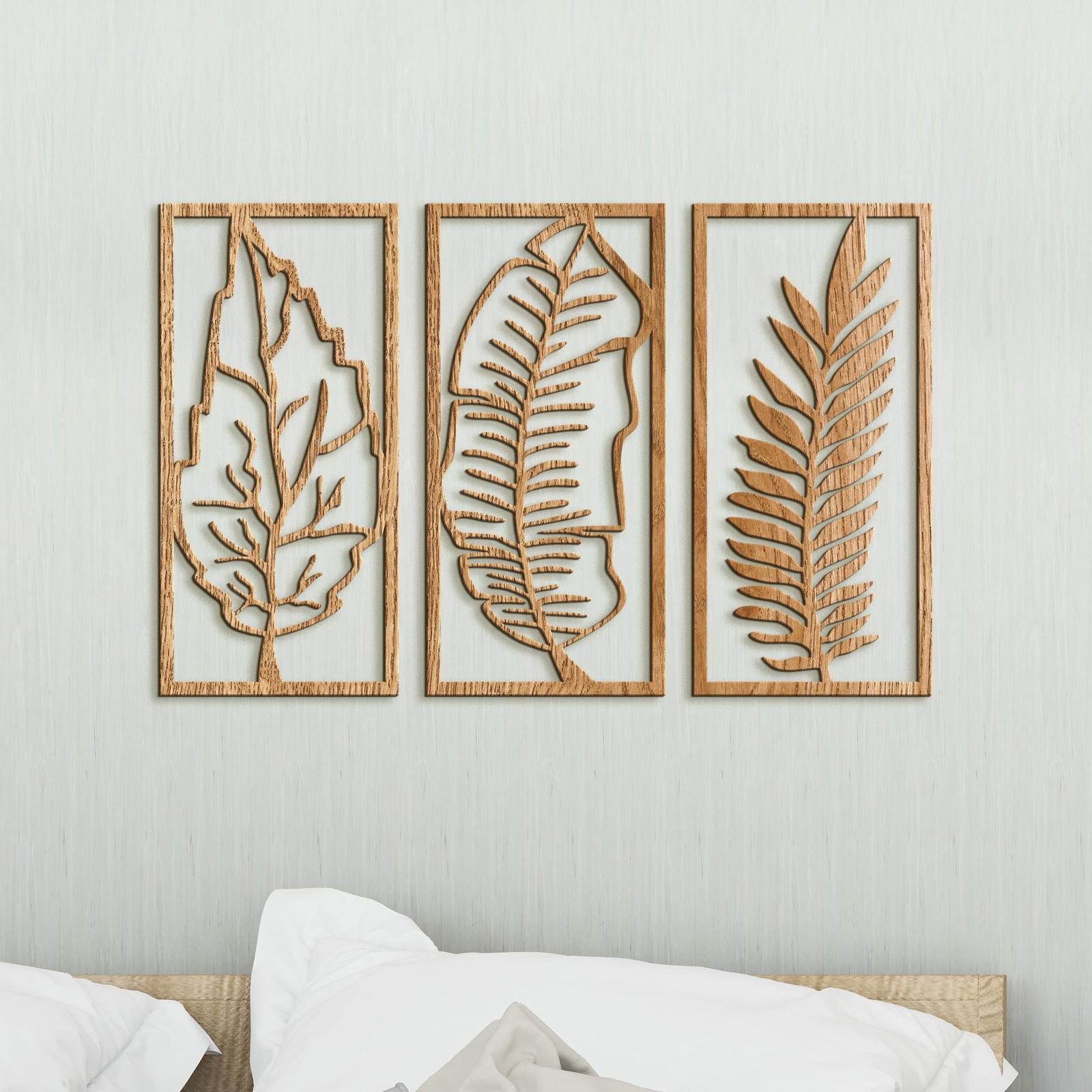 Trojdielny obraz Listy-DREVTEX