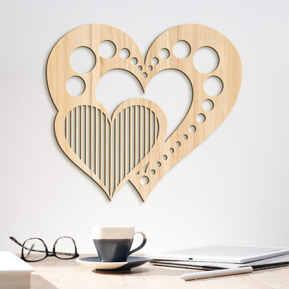 Drevený obraz na stenu Srdcia-DREVTEX