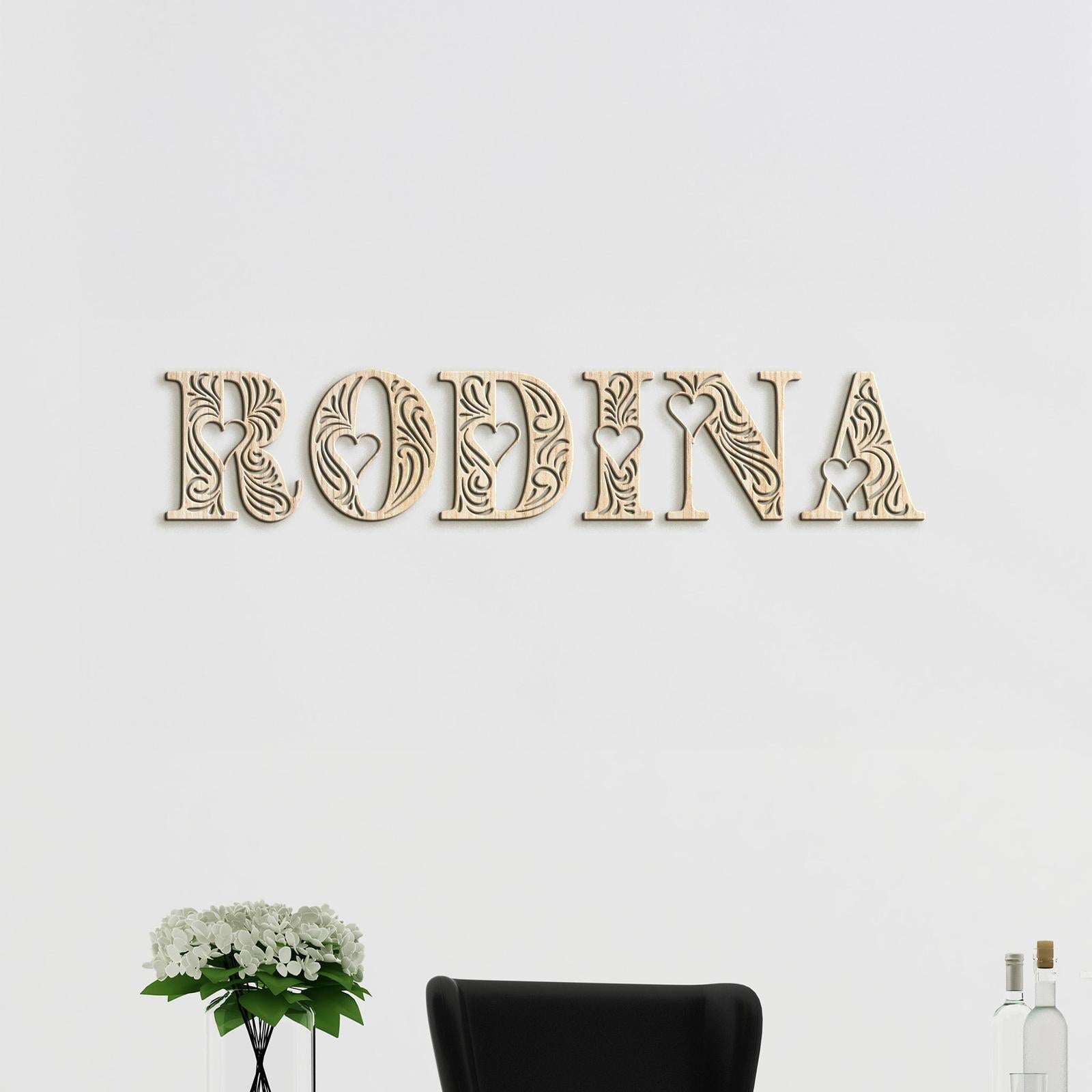 Drevený nápis RODINA-DREVTEX