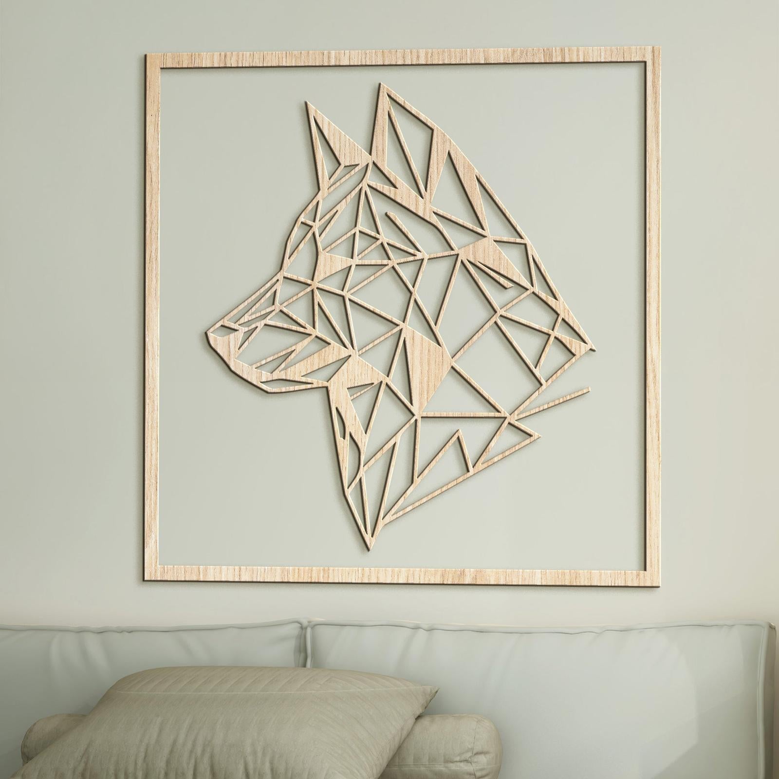 Drevený obraz Silueta vlka-DREVTEX