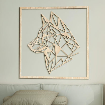 Drevený obraz Silueta vlka-DREVTEX