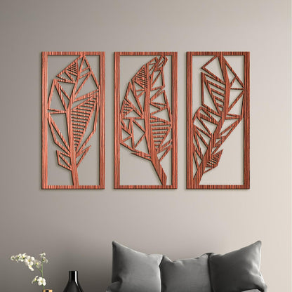 Trojdielny obraz Listy 3D-DREVTEX