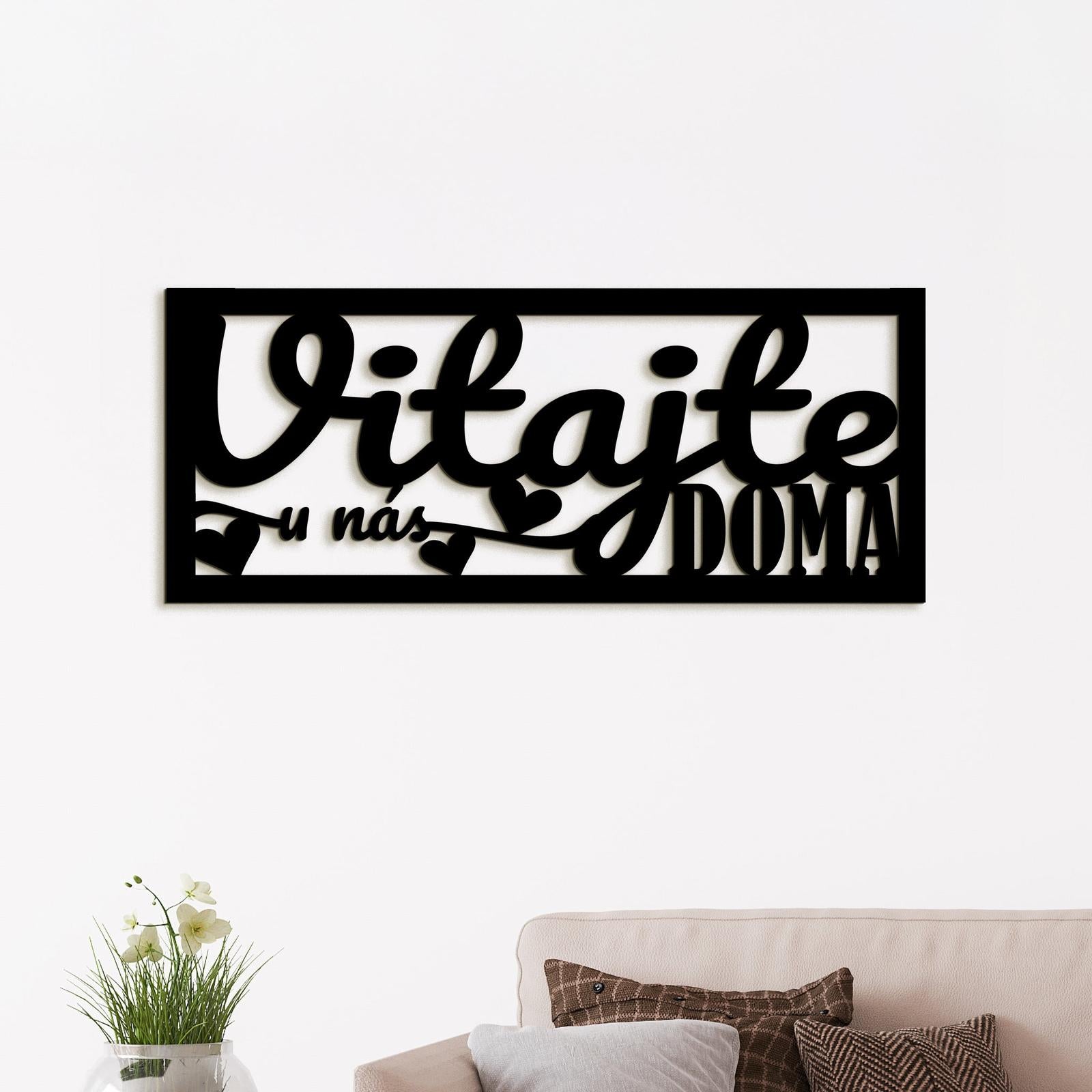 Drevený nápis VITAJTE u nás DOMA-DREVTEX