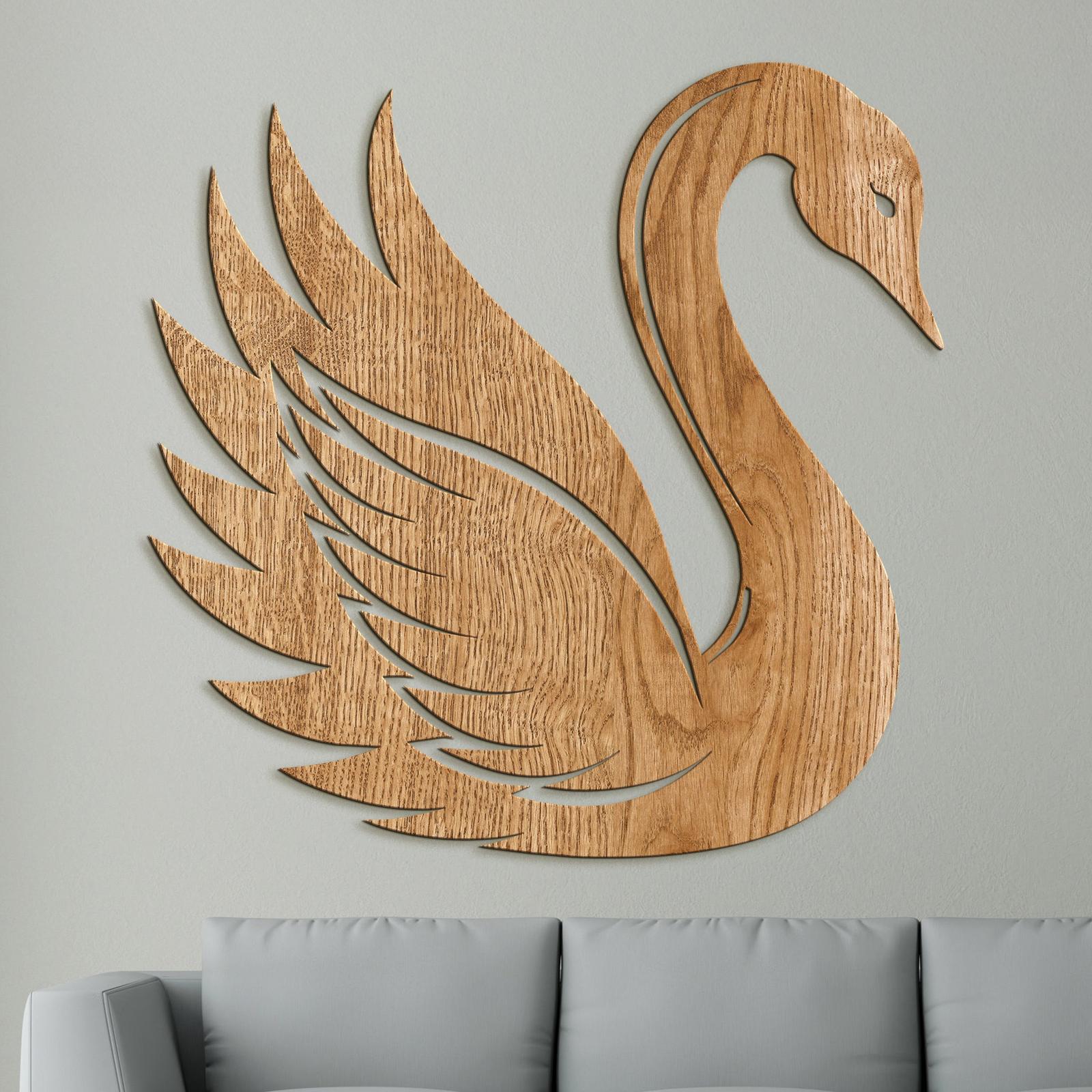 Drevený obraz Elegantná labuť-DREVTEX