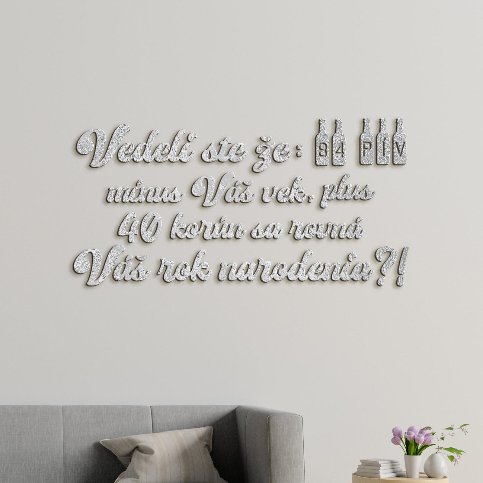 Vtipný drevený nápis na stenu PIVO-DREVTEX