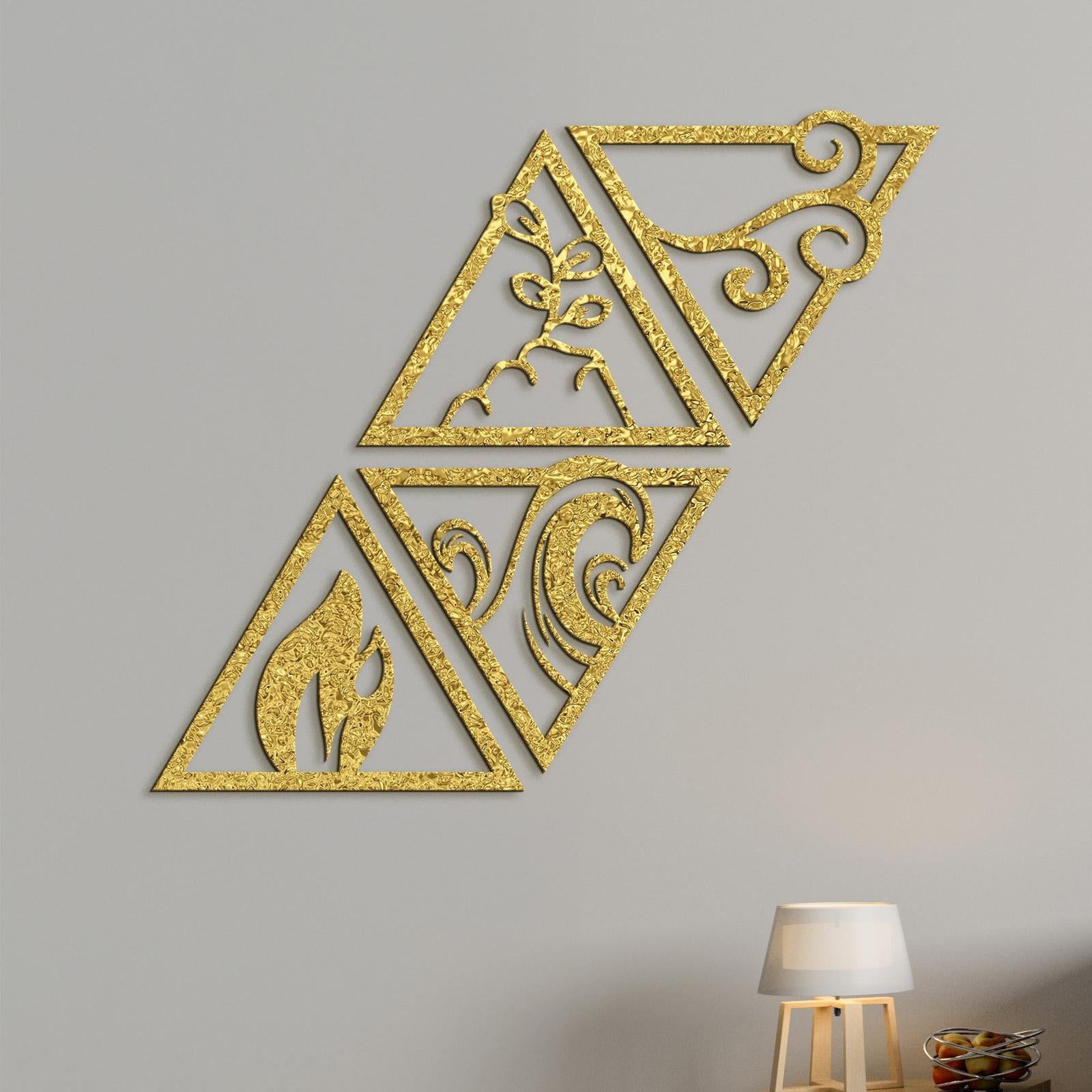 Obraz so symbolmi styroch zivlov-DREVTEX