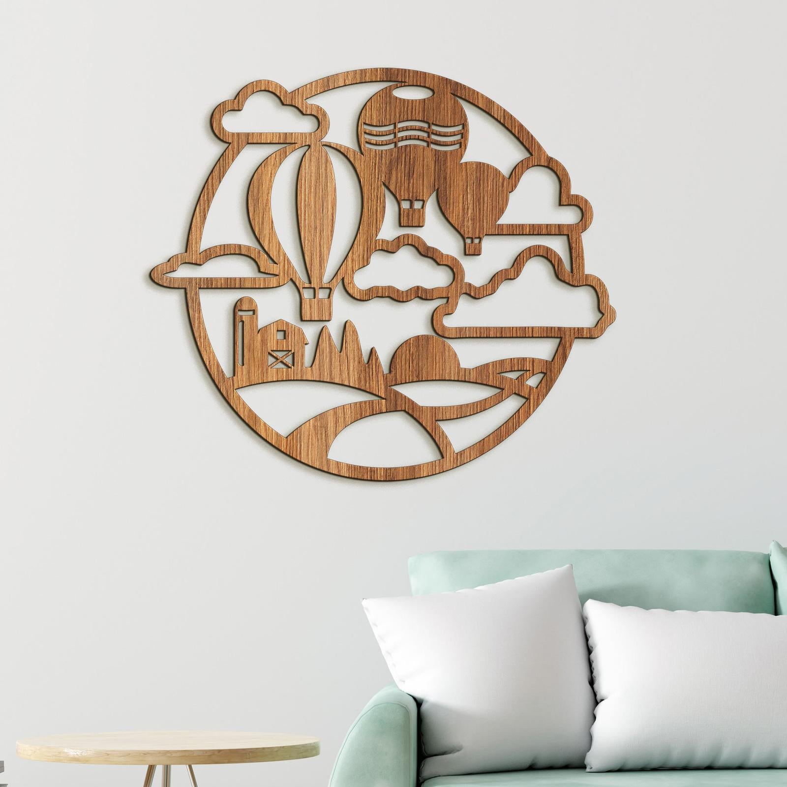 Dreveny obraz Let balónom-DREVTEX