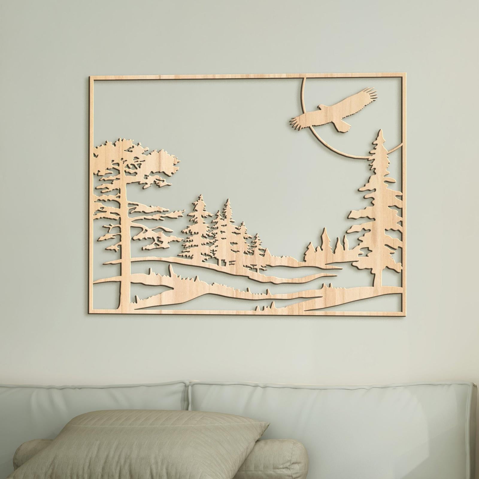 Dreveny obraz let orla-DREVTEX