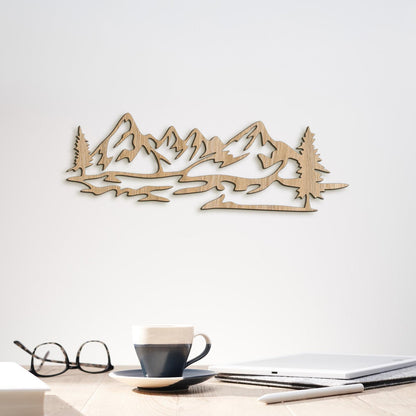 Dreveny obraz silueta hor-DREVTEX