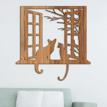 Drevena dekoracia macky-DREVTEX