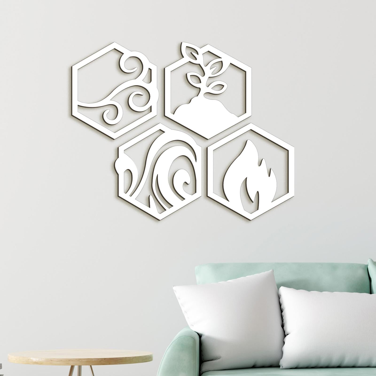 Moderný obraz Štyri živly-DREVTEX