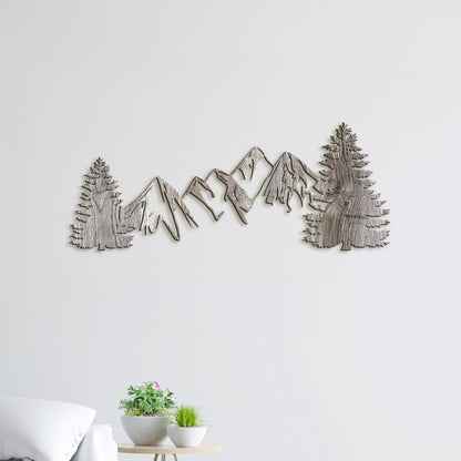 Drevená dekorácia na stenu MOUNTAINS-DREVTEX