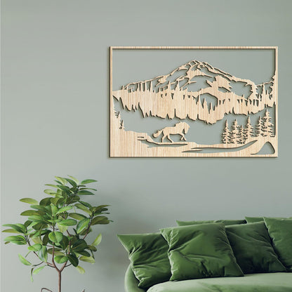 Horska sceneria s konom-DREVTEX