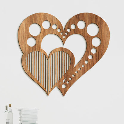 Drevený obraz na stenu Srdcia-DREVTEX