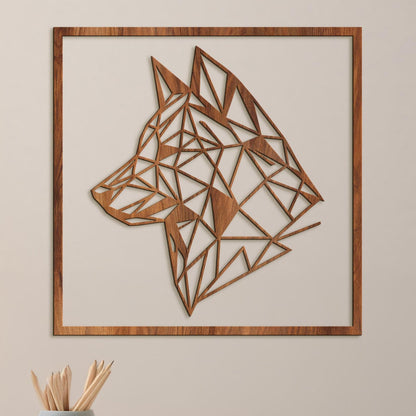 Drevený obraz Silueta vlka-DREVTEX