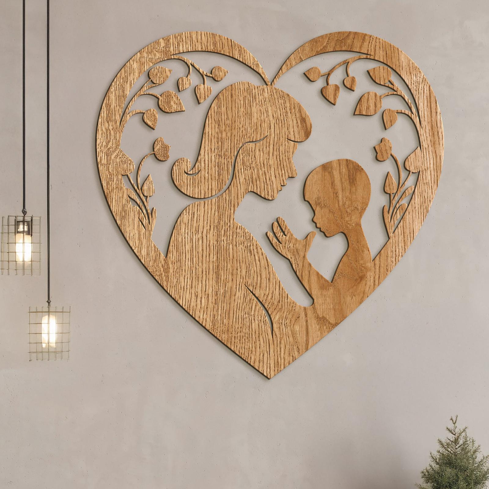 Drevený obraz Matka s dieťaťom-DREVTEX