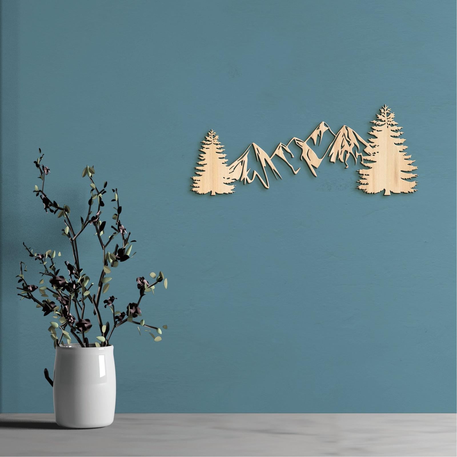 Drevená dekorácia na stenu MOUNTAINS-DREVTEX