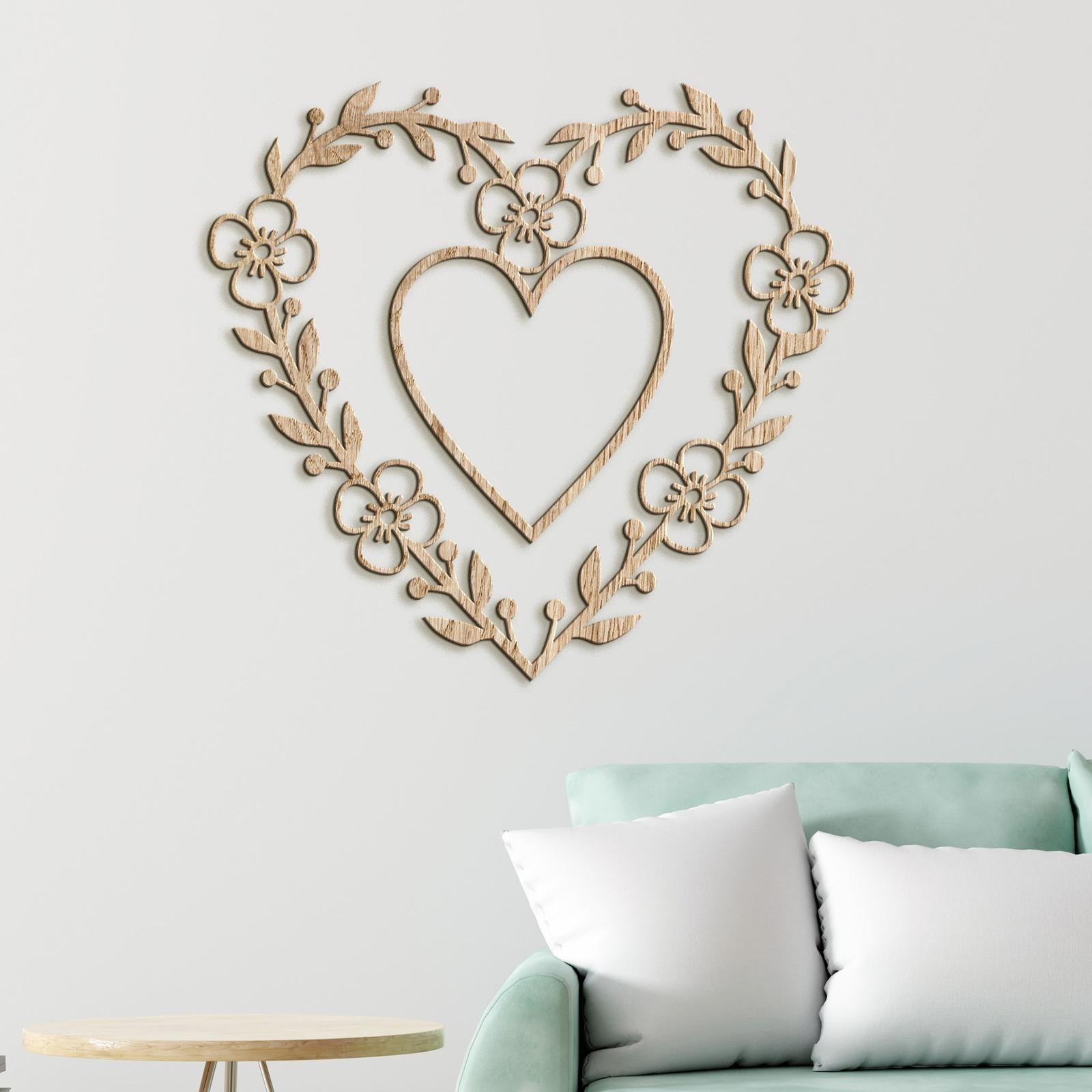 Romantický obraz na stenu HEART-DREVTEX