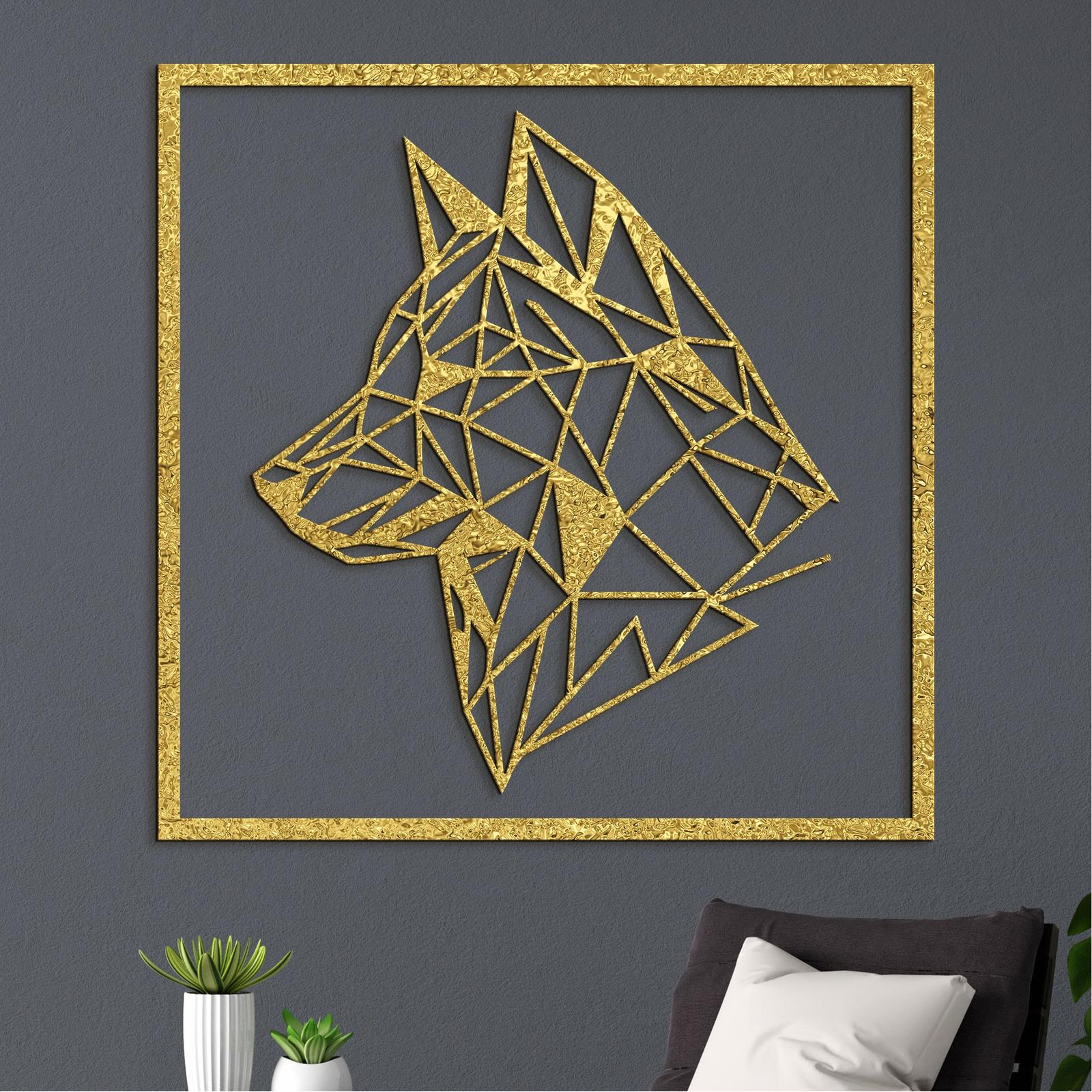 Drevený obraz Silueta vlka-DREVTEX