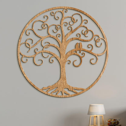 Strom života zaľúbení vtáci-DREVTEX