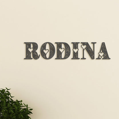 Drevený nápis RODINA-DREVTEX