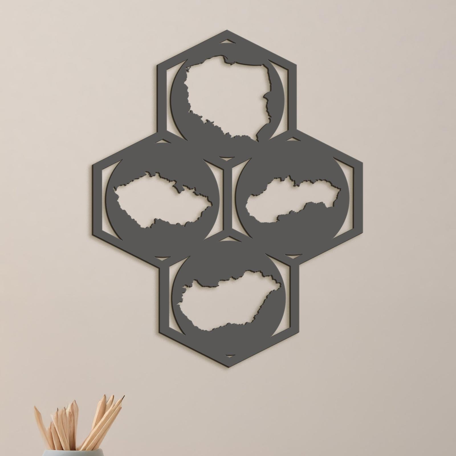 Drevený obraz na stenu Mapy-DREVTEX