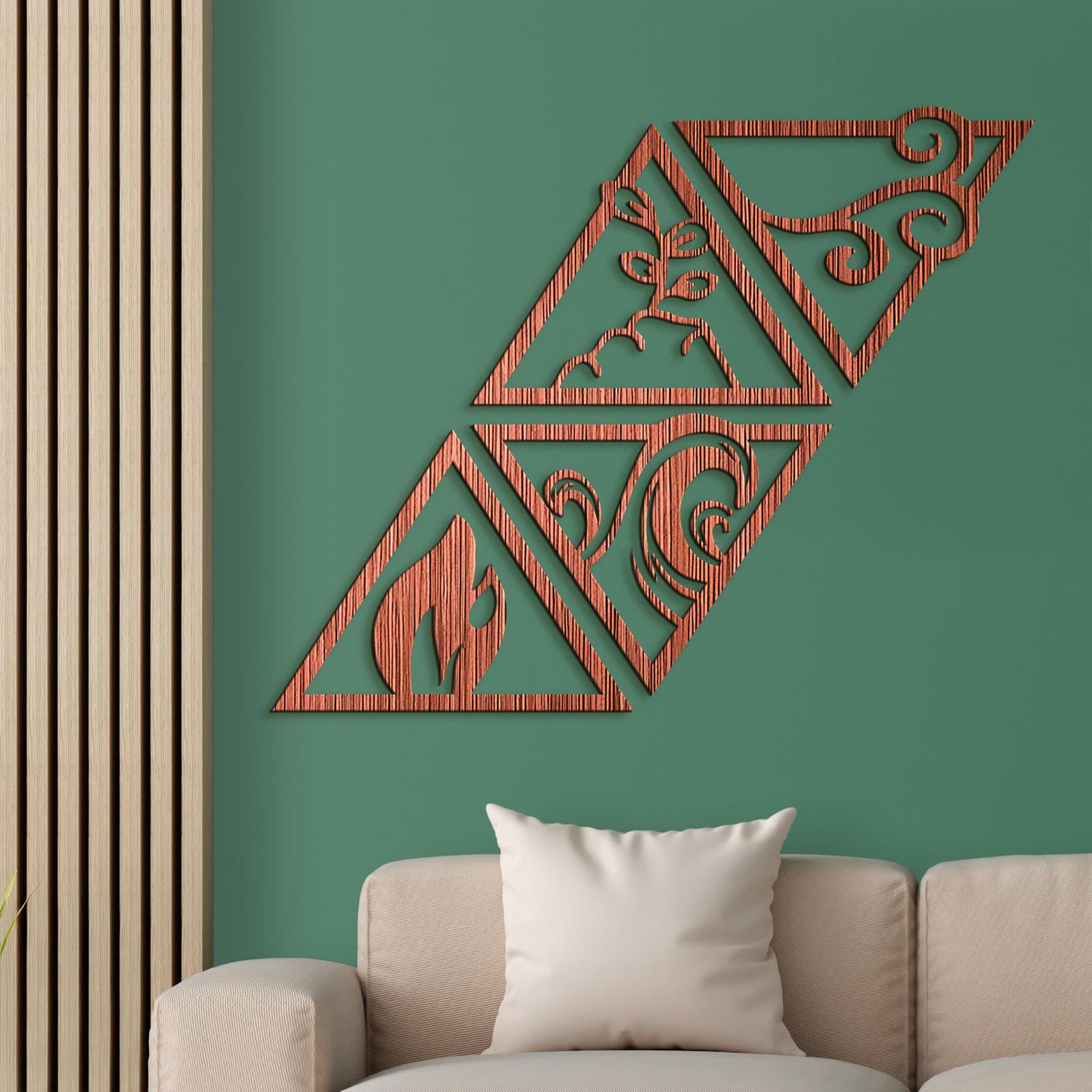 Obraz so symbolmi styroch zivlov-DREVTEX