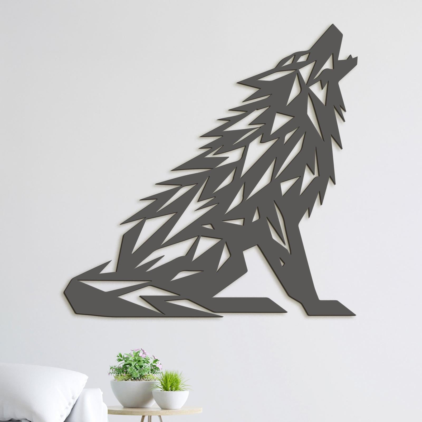 Drevený obraz Vyjúci vlk-DREVTEX