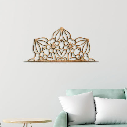 Drevená mandala polkruh CROWN-DREVTEX