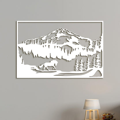 Horska sceneria s konom-DREVTEX