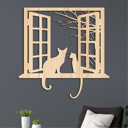 Drevena dekoracia macky-DREVTEX