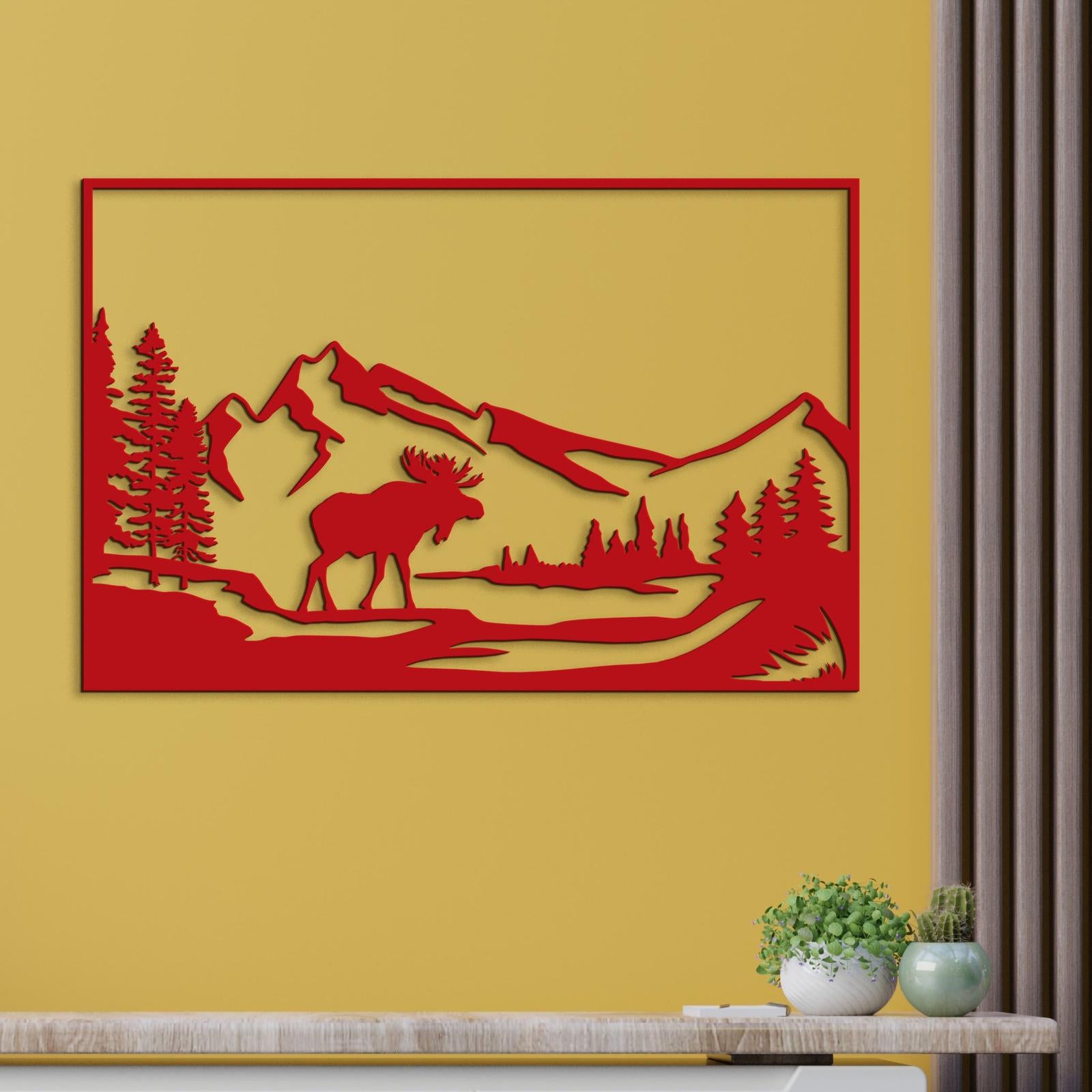 Horska sceneria s lososom-DREVTEX