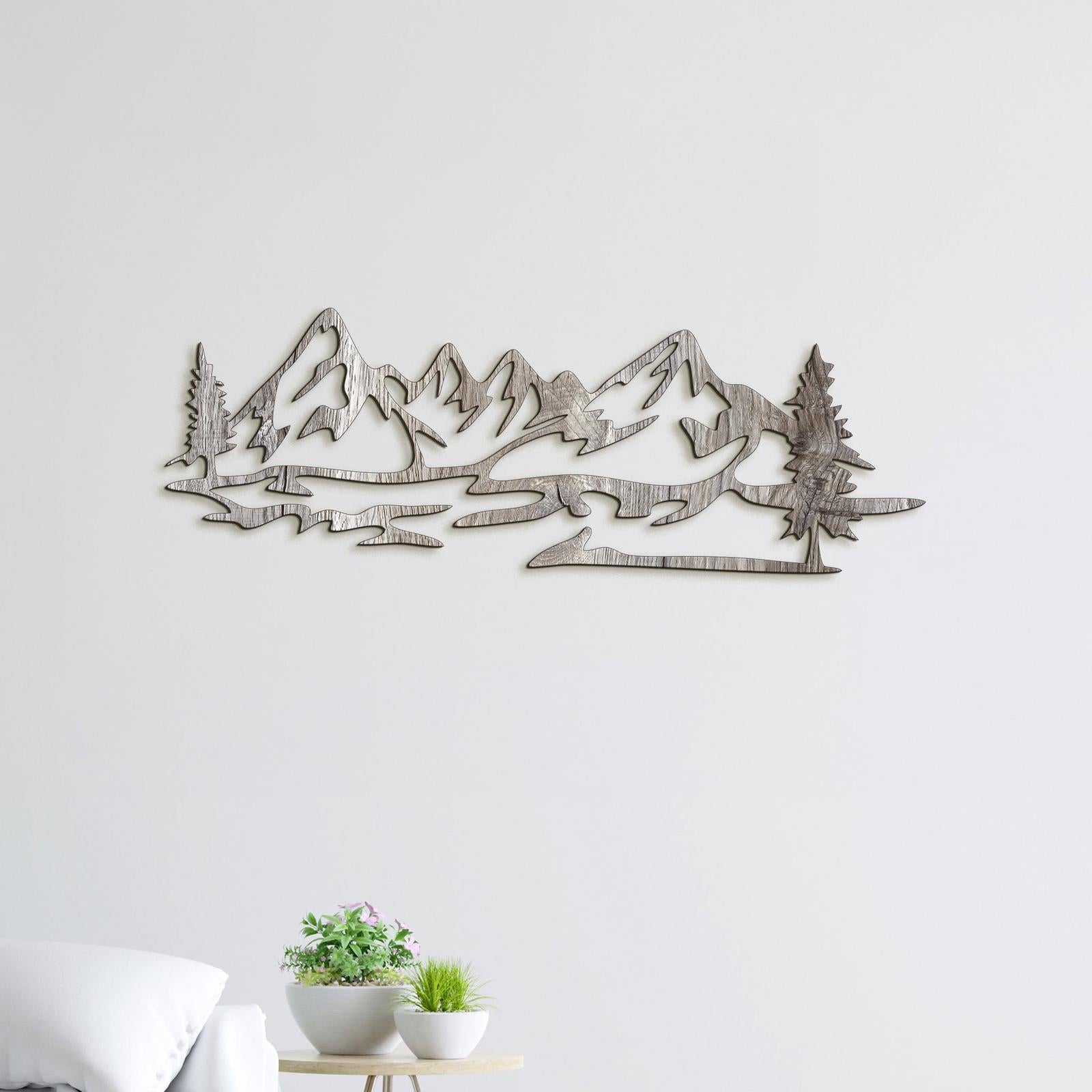 Dreveny obraz silueta hor-DREVTEX