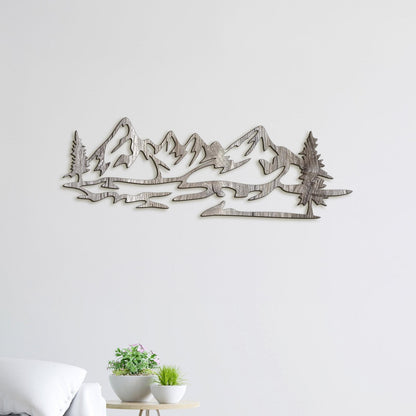 Dreveny obraz silueta hor-DREVTEX