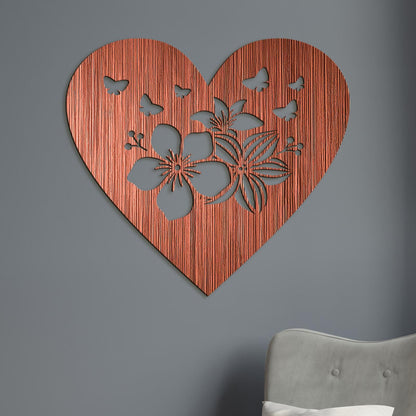Drevený obraz Srdce plné motýľov-DREVTEX