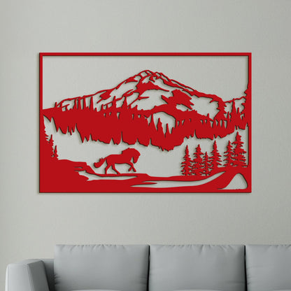 Horska sceneria s konom-DREVTEX