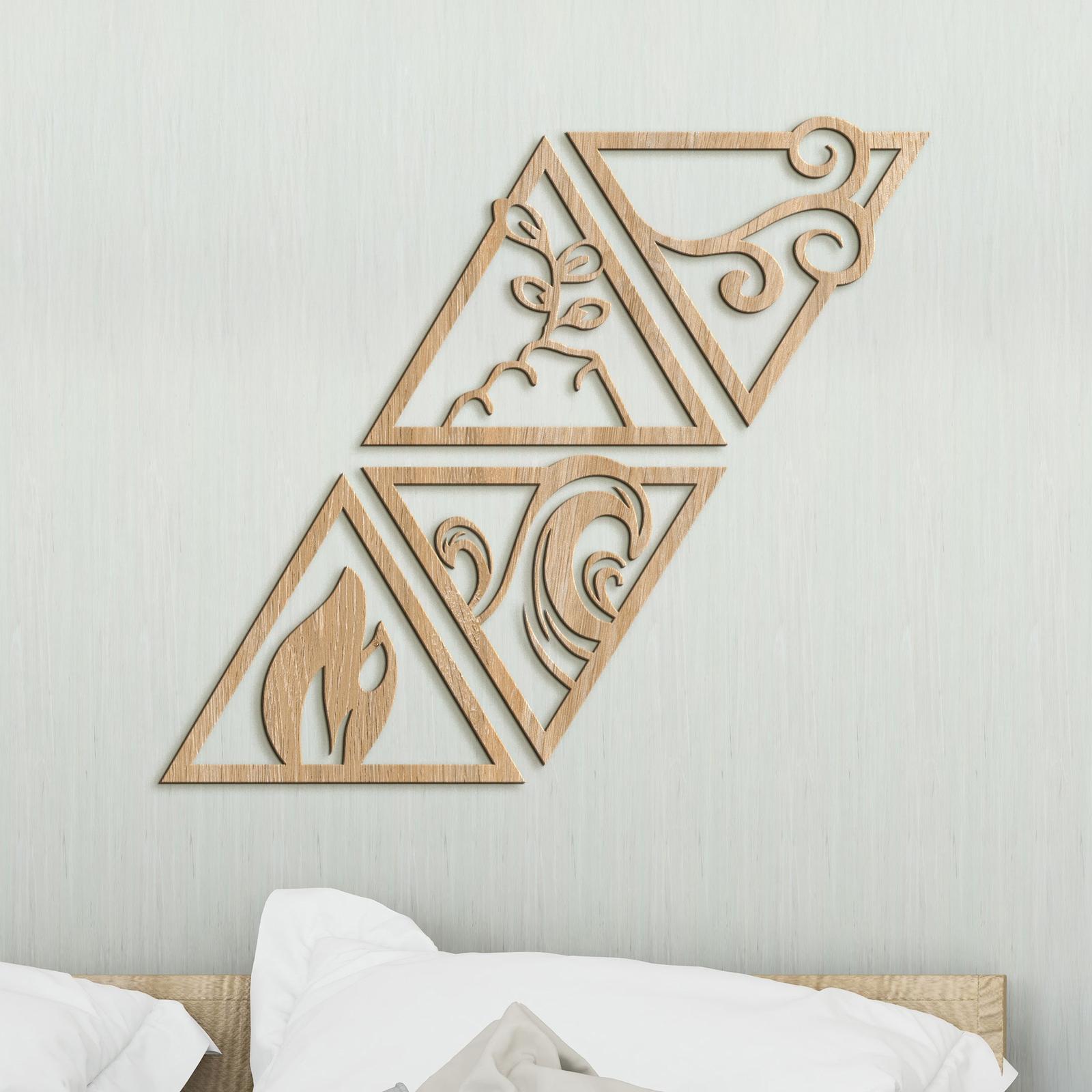 Obraz so symbolmi styroch zivlov-DREVTEX