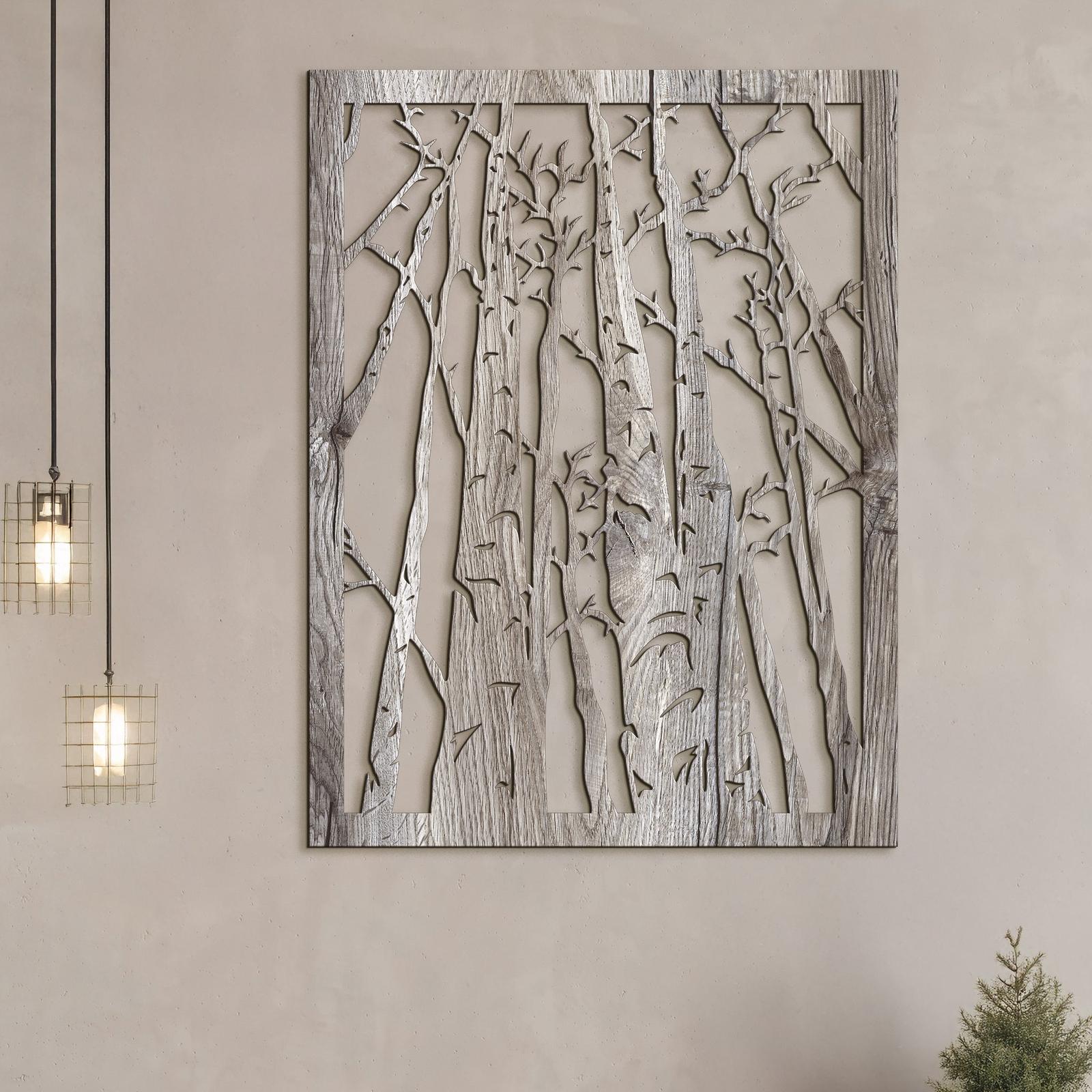 Drevený obraz na stenu silueta lesa-DREVTEX