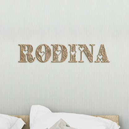 Drevený nápis RODINA-DREVTEX