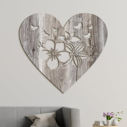 Drevený obraz Srdce plné motýľov-DREVTEX