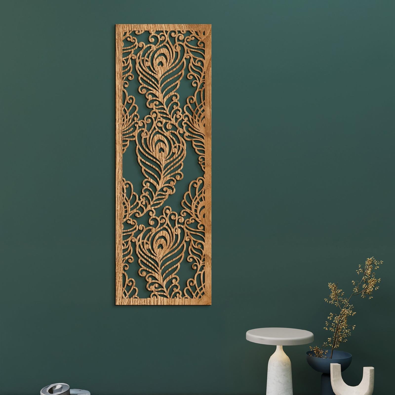 Drevená mandala Pávie perá-DREVTEX