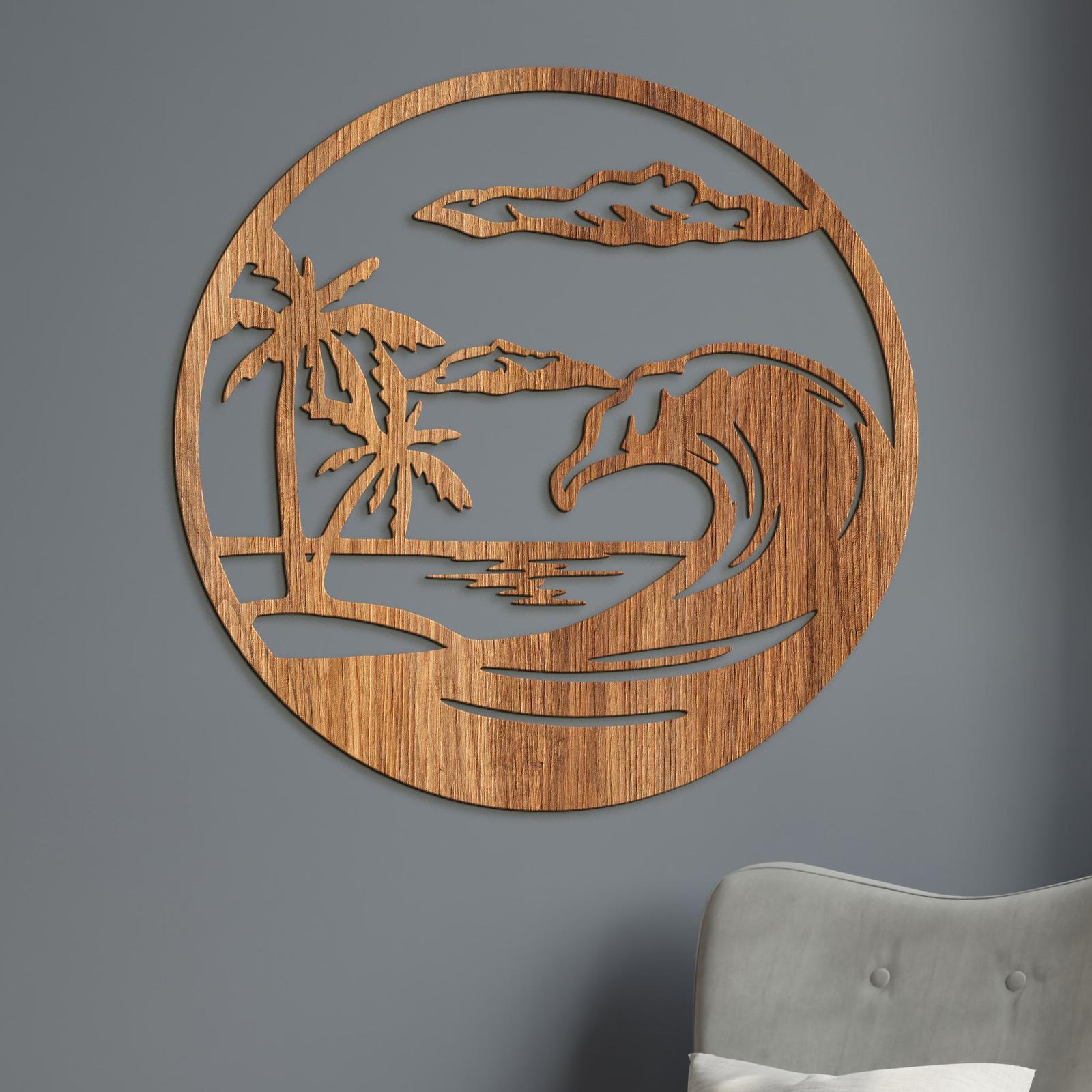 Drevený obraz na stenu pláž-DREVTEX