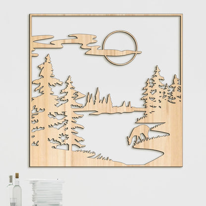 Drevený obraz Lesná čistinka-DREVTEX