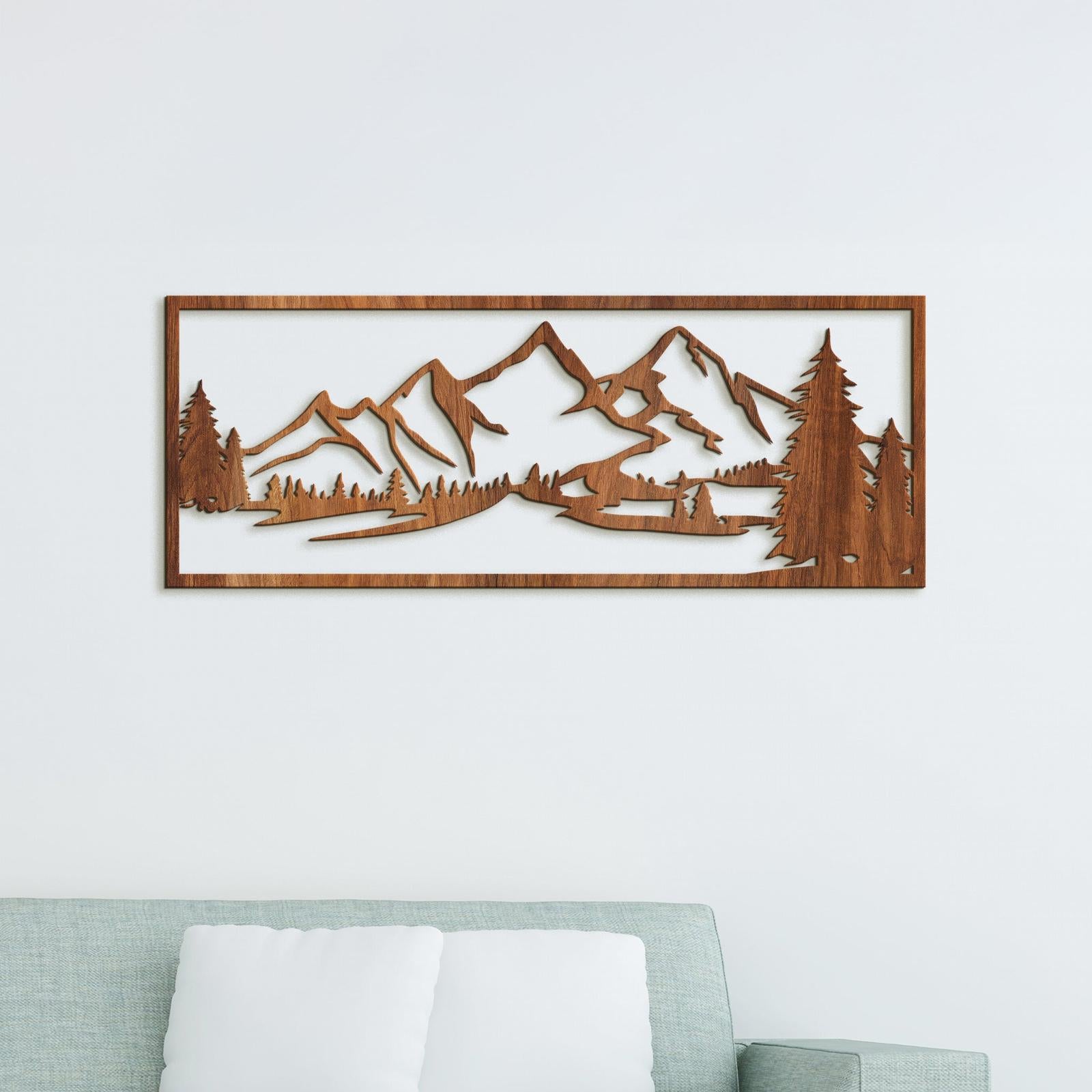 Drevený obraz hory-DREVTEX