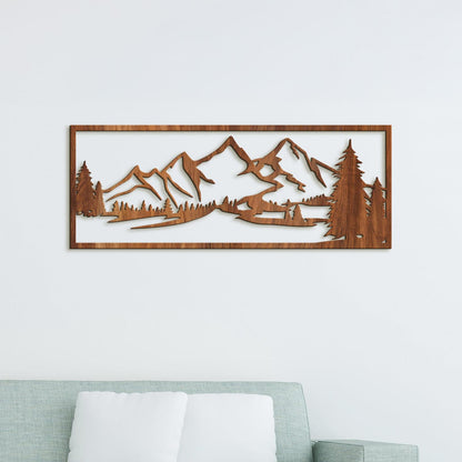 Drevený obraz hory-DREVTEX