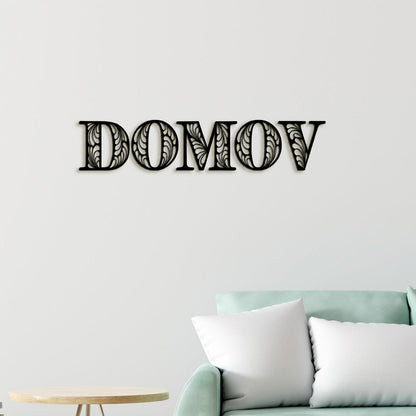 Drevený nápis DOMOV-DREVTEX